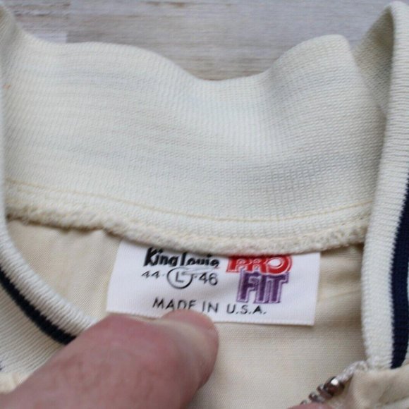 Vintage King Louie Pro Fit Bomber Jacket LG HAUS OF FRANZ GERMAN WINES Made USA - Picture 3 of 8